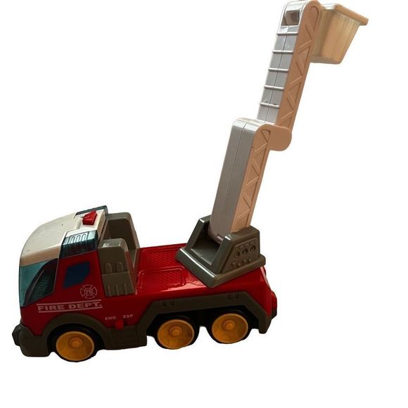 Hap-P-Kid Fire Dept Fire Rescue Truck Lights Sounds English Spanish 4 Piece Set - Picture 4 of 6